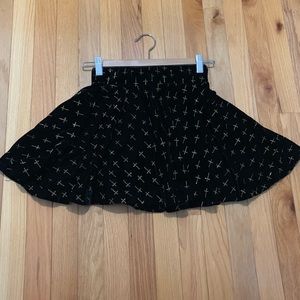 Flowy Suede glitter cross mini skirt